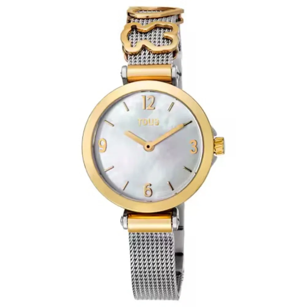 GOLD IP STEEL ICON CHARMS WATCH WITH MOTHER-OF-PEARL - Picture 1 of 3